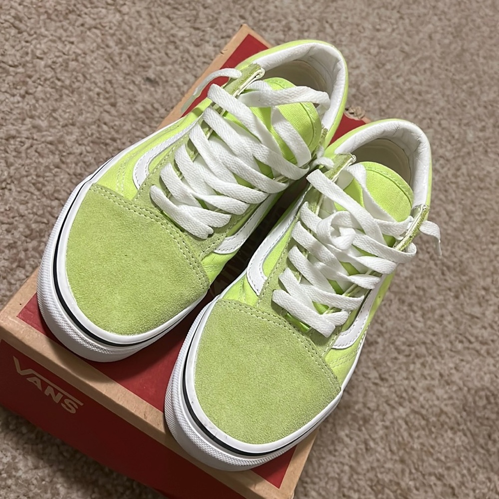 Lime green vans size 4.5 boys $ 6.0 women